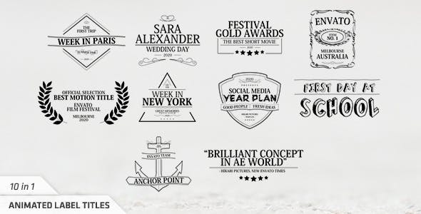 Videohive Animated Label Titles 13345087
