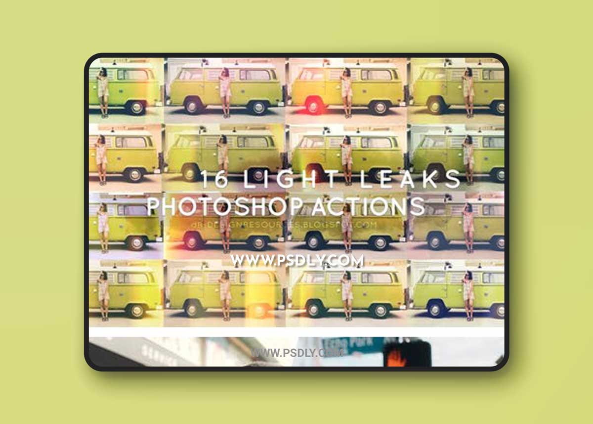 16 Light Leaks Actions for Photoshop