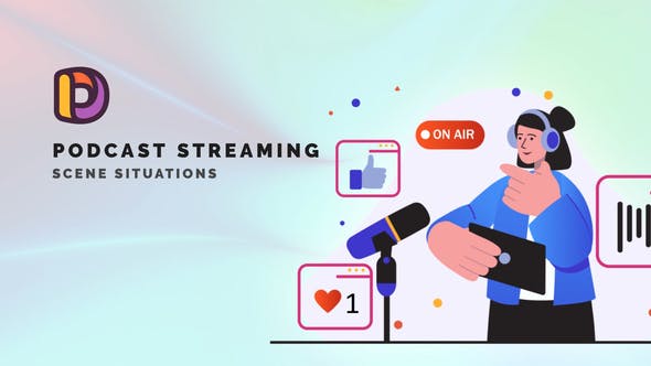 Videohive Podcast streaming - Scene Situations 34664800