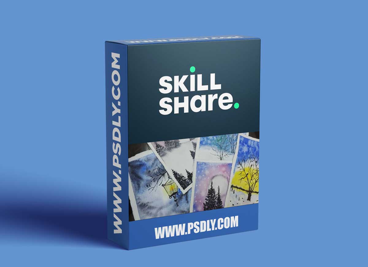 5 Easy Winter Postcards With Watercolors5 Easy Winter Postcards With Watercolors