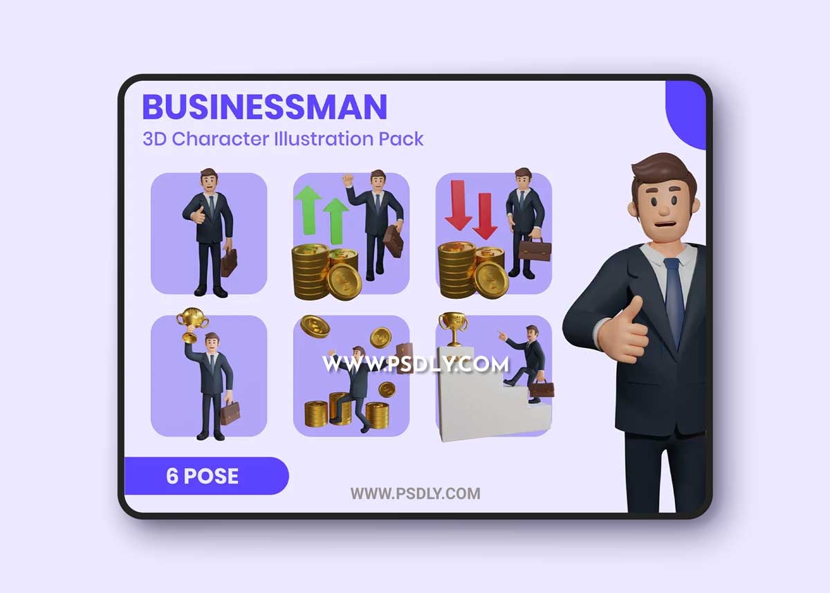 Businessman 3D Character Set