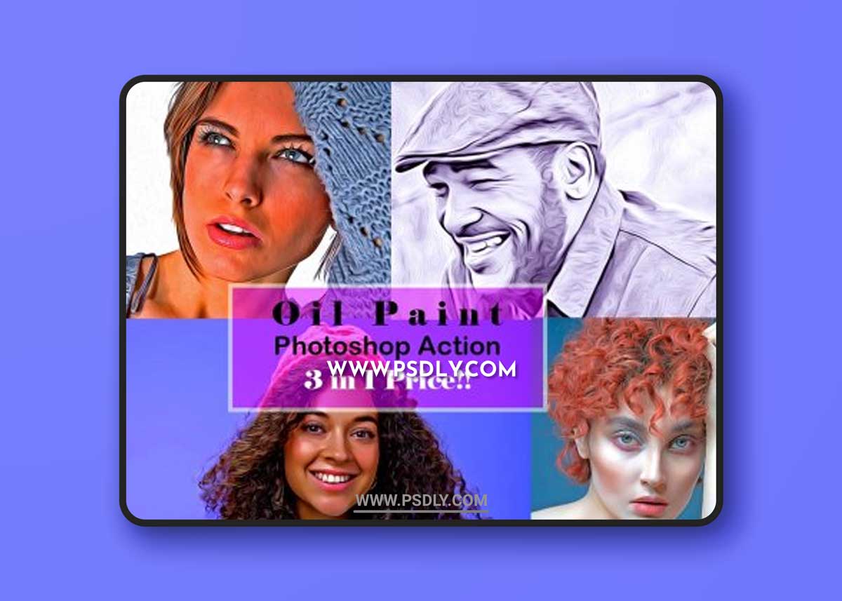 CreativeMarket - Oil Paint Photoshop Action 6602942