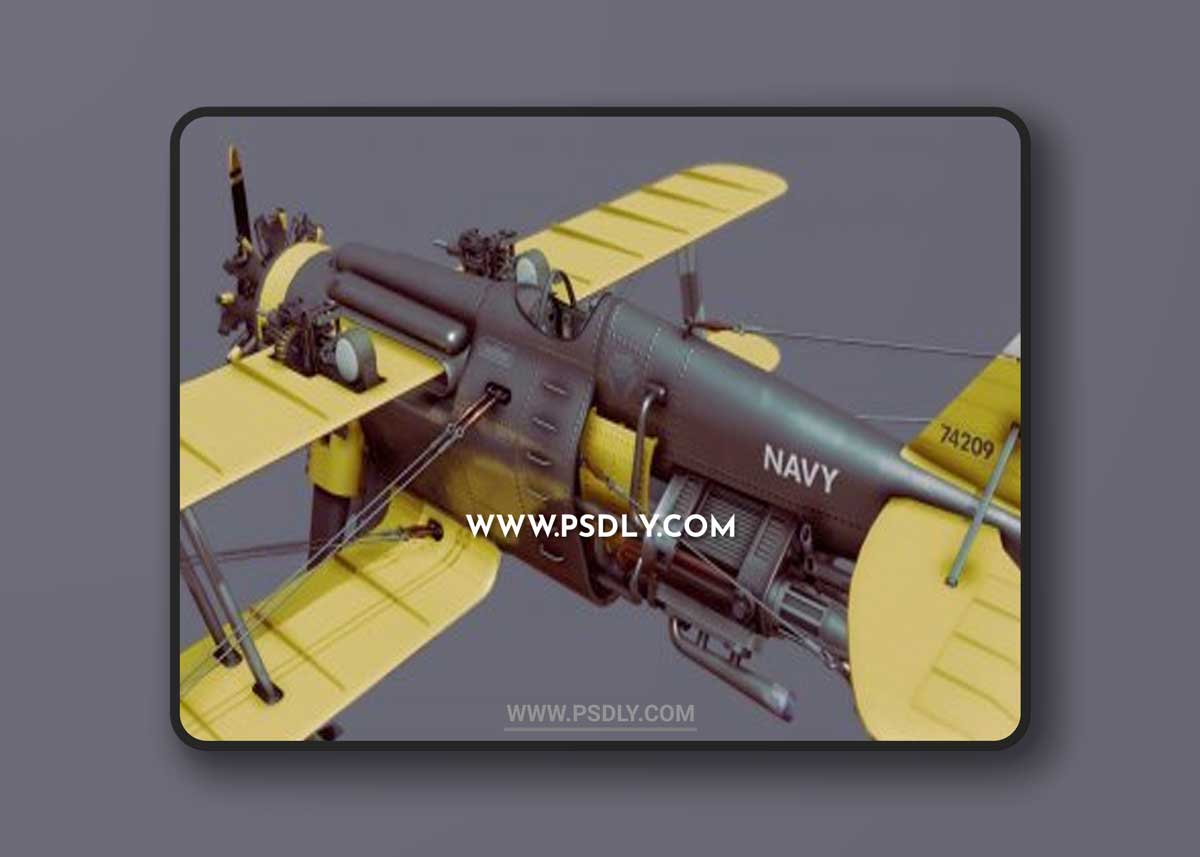 Dieselpunk Bi Plane 3D Model