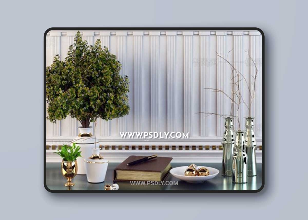 Dried branch floral ornaments 3D Models