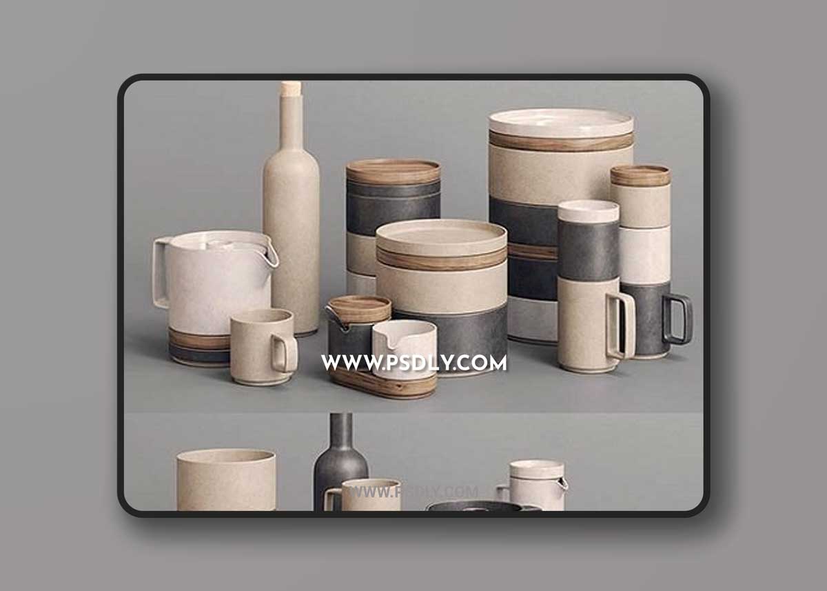 Hasami Porcelain Sets 3D Models