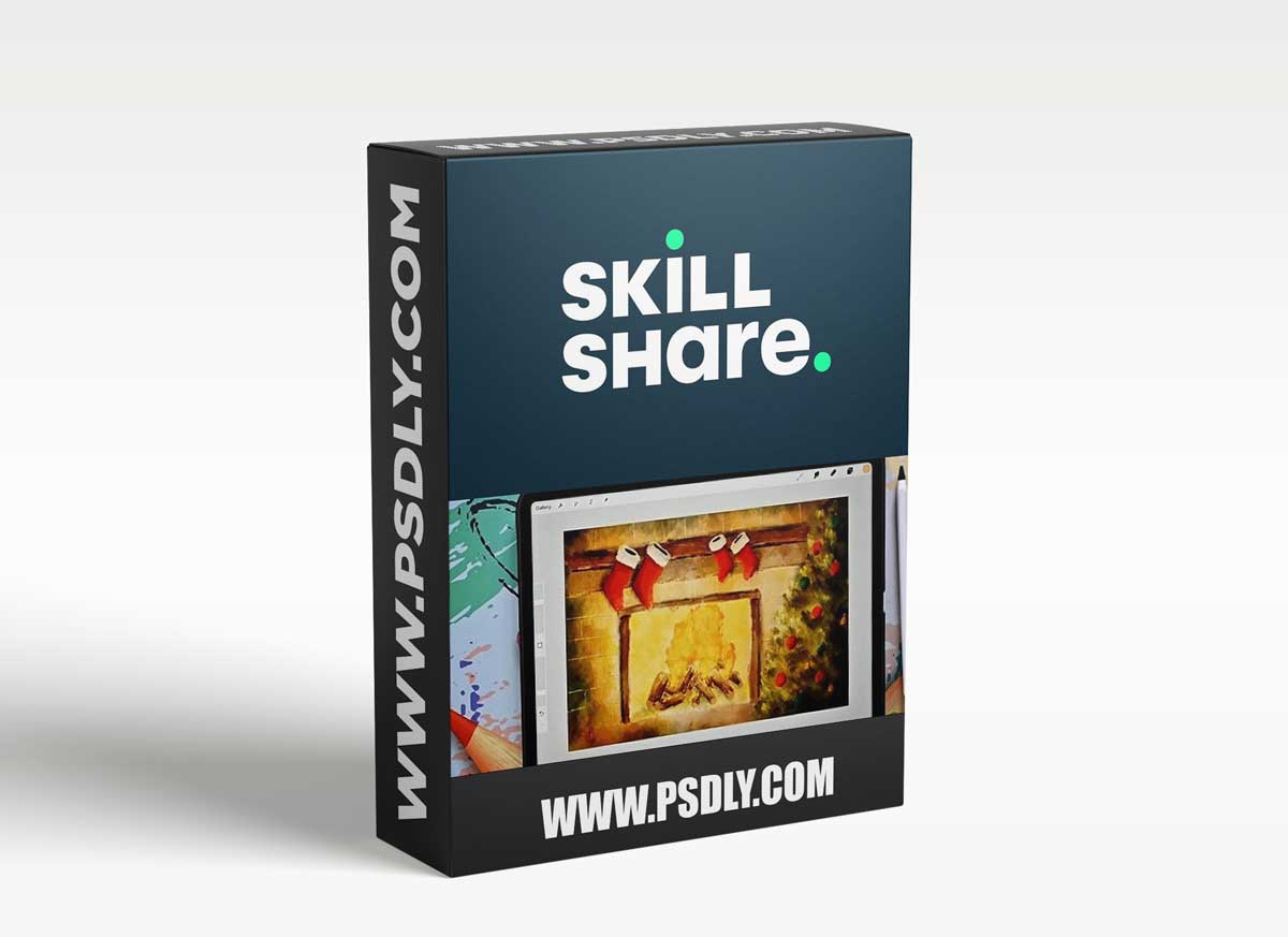 Holiday Season Oil Painting in Procreate 5X with Free Brushes, Color Palette, Sketch and Canvas