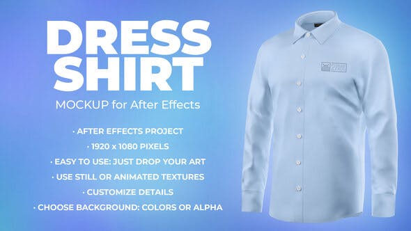 Videohive Dress Shirt - 5 Scenes Mockup Template - Animated Mockup PRO 34761794