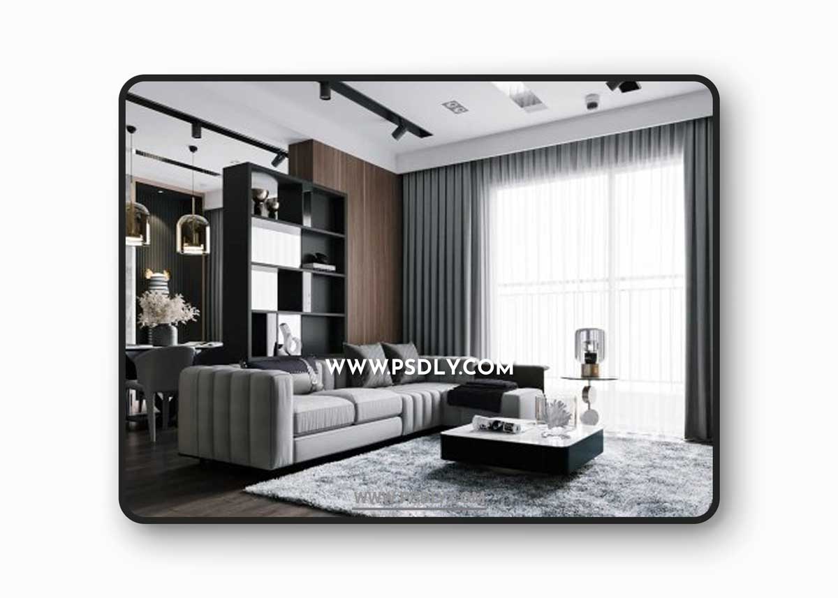 Interior Living Room - Kitchen by Hoang Nguyen 3D Models