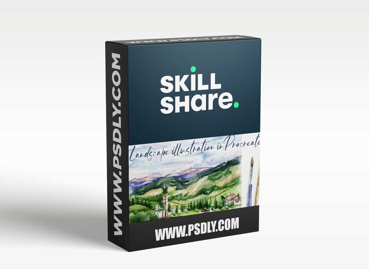 Loose Watercolor Landscape in Procreate - Painting Pine Trees with Digital Brushes