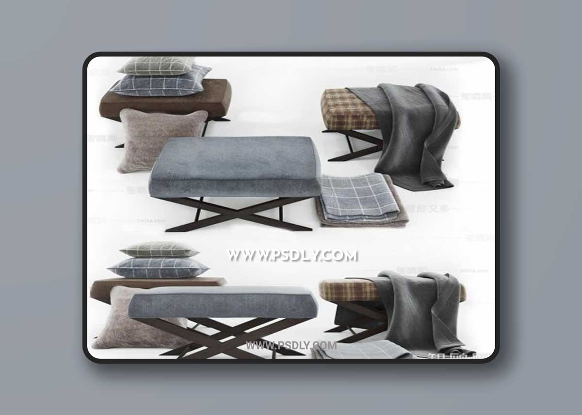 Modern Footstool 3D Models
