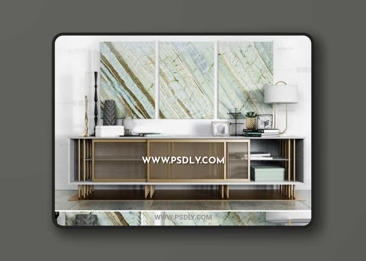 Modern TV cabinet decoration 3D Models