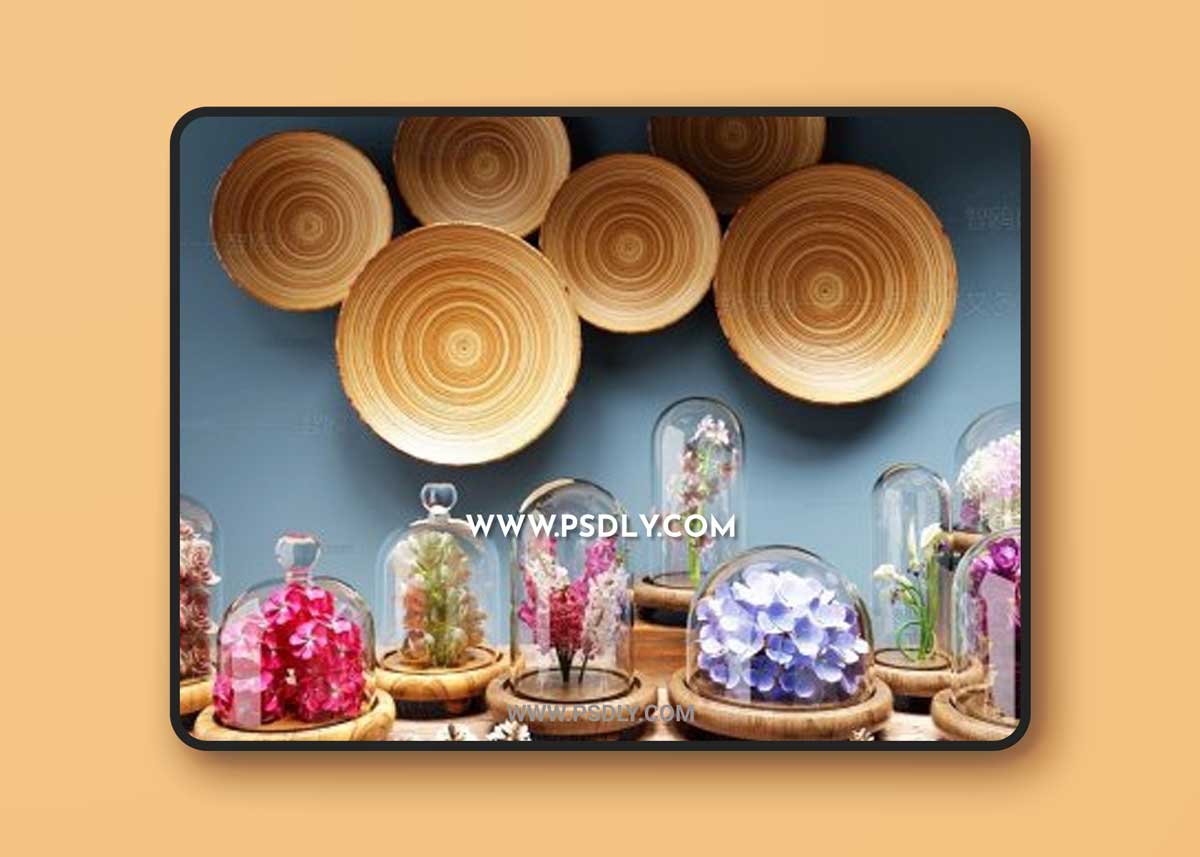 Modern floral glassware ornaments