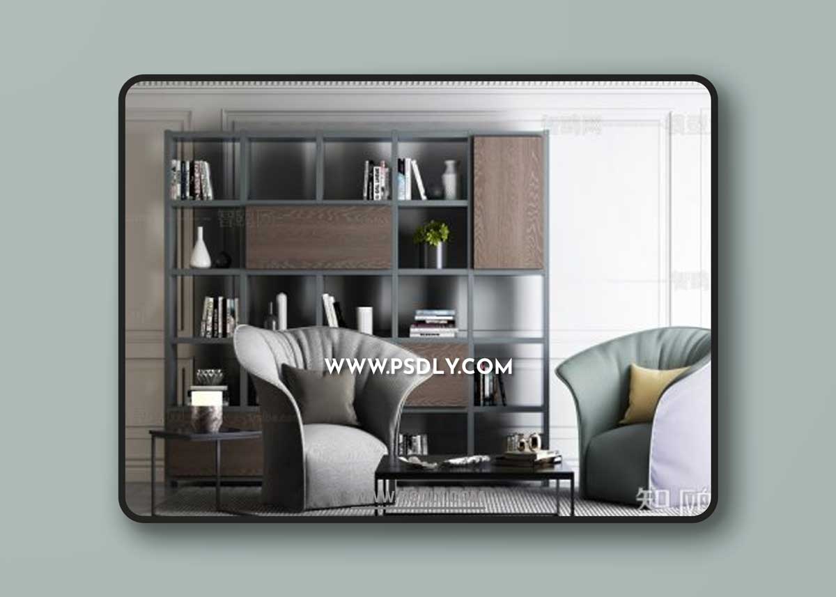 Modern single sofa bookcase