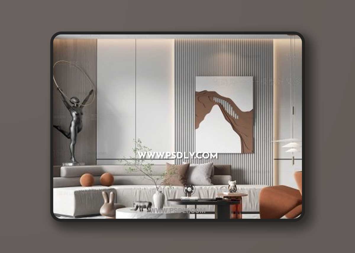 Modern sofa and coffee table combination 02 3D Models