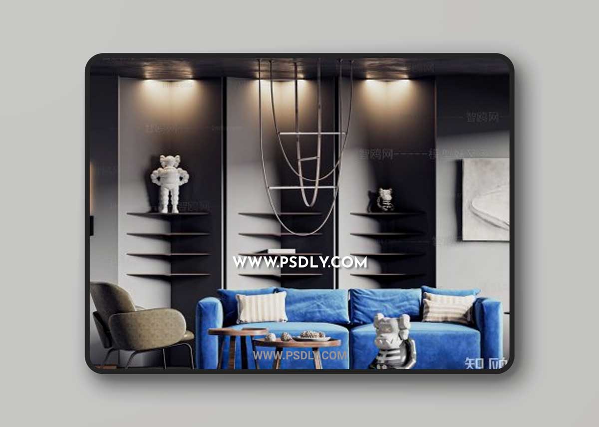 Modern sofa and coffee table combination 3D Models
