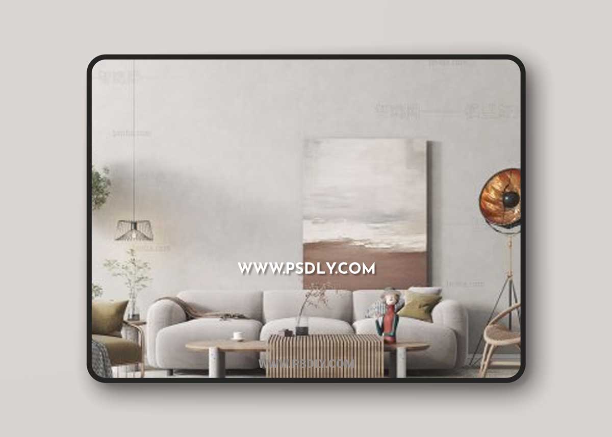 Nordic sofa and coffee table combination 3D Models