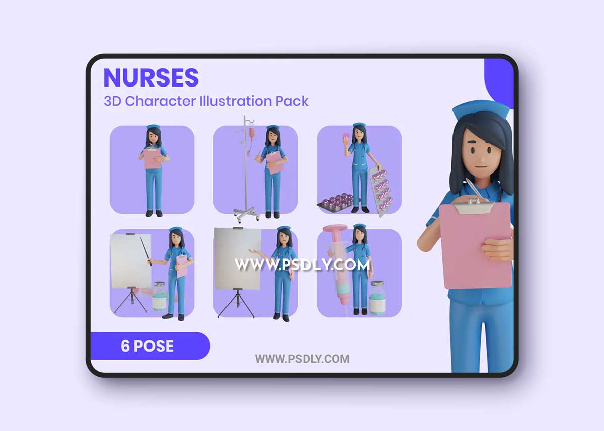Nurses 3D Character Set