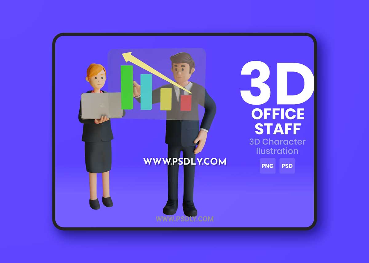 Office Staff 3D Character Illustration 3