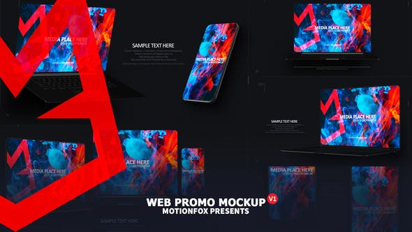 Videohive Website Presentation Devices Mockup - Dark v1 25729404