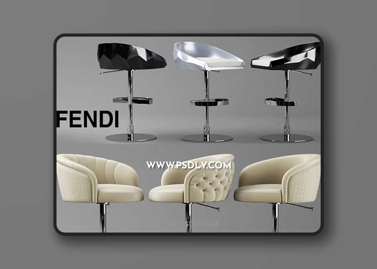 Stools fendi casa bibendum & cristallino 3D Models