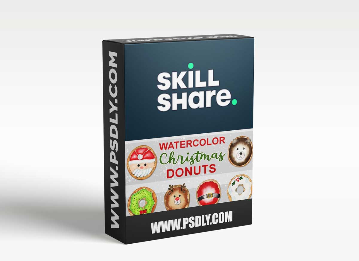 Watercolor Christmas Donuts