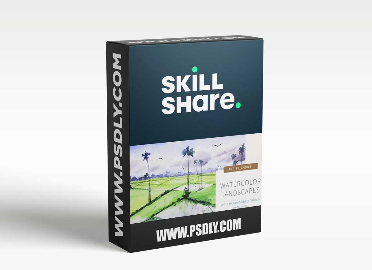 Watercolor Landscapes | learn to paint paddy fields in watercolor | Beginner Friendly