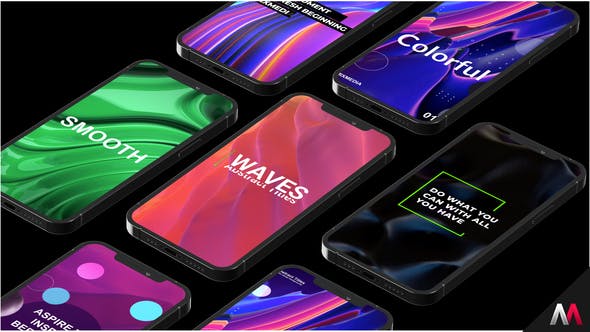 Videohive Abstract Titles | Waves | Mobile 34627202