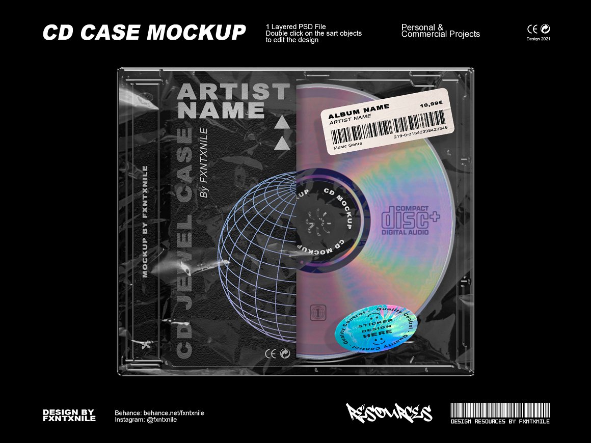 CreativeMarket - CD Jewel Case Mockup 6521798