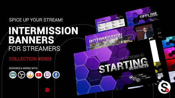 Videohive Stream Intermission Banners. Collection #0003 34145094