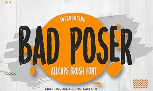 Bad Poser - All Caps Brush Font