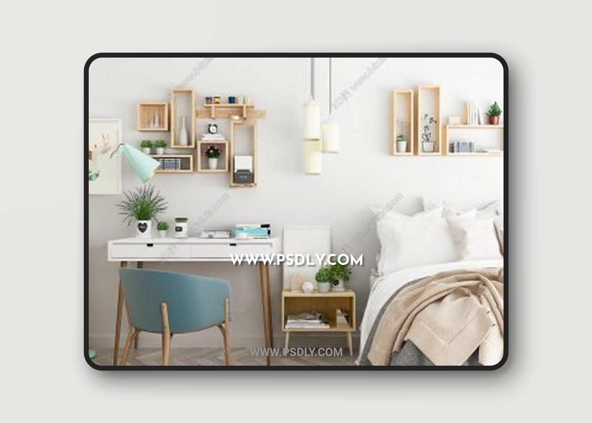 modern double bed desk chair combination