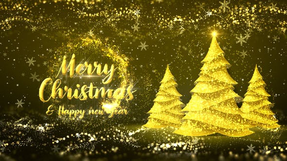 Videohive Golden Christmas Tree Wishes 35111606
