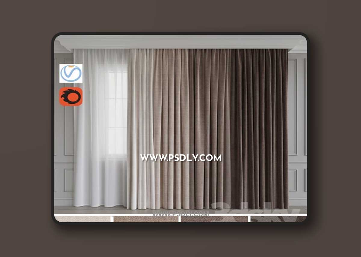 A set of curtains 12. Beige gamma 3D Models