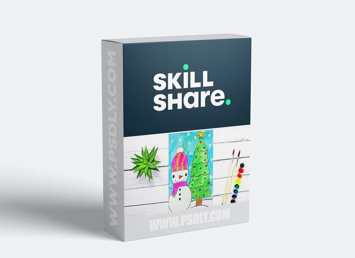 Art for Kids: How to Draw and Watercolor Paint a Snowman and His Christmas Tree