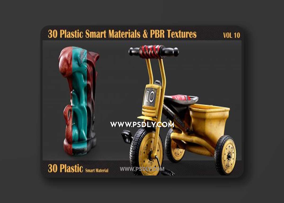 Artstation - 30 Plastic Smart Materials & PBR Textures - VOL 10