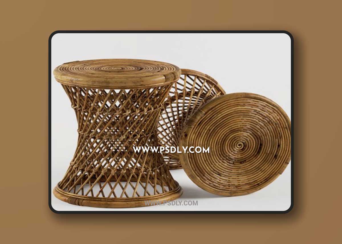 Calero Rattan Round Stool TAN