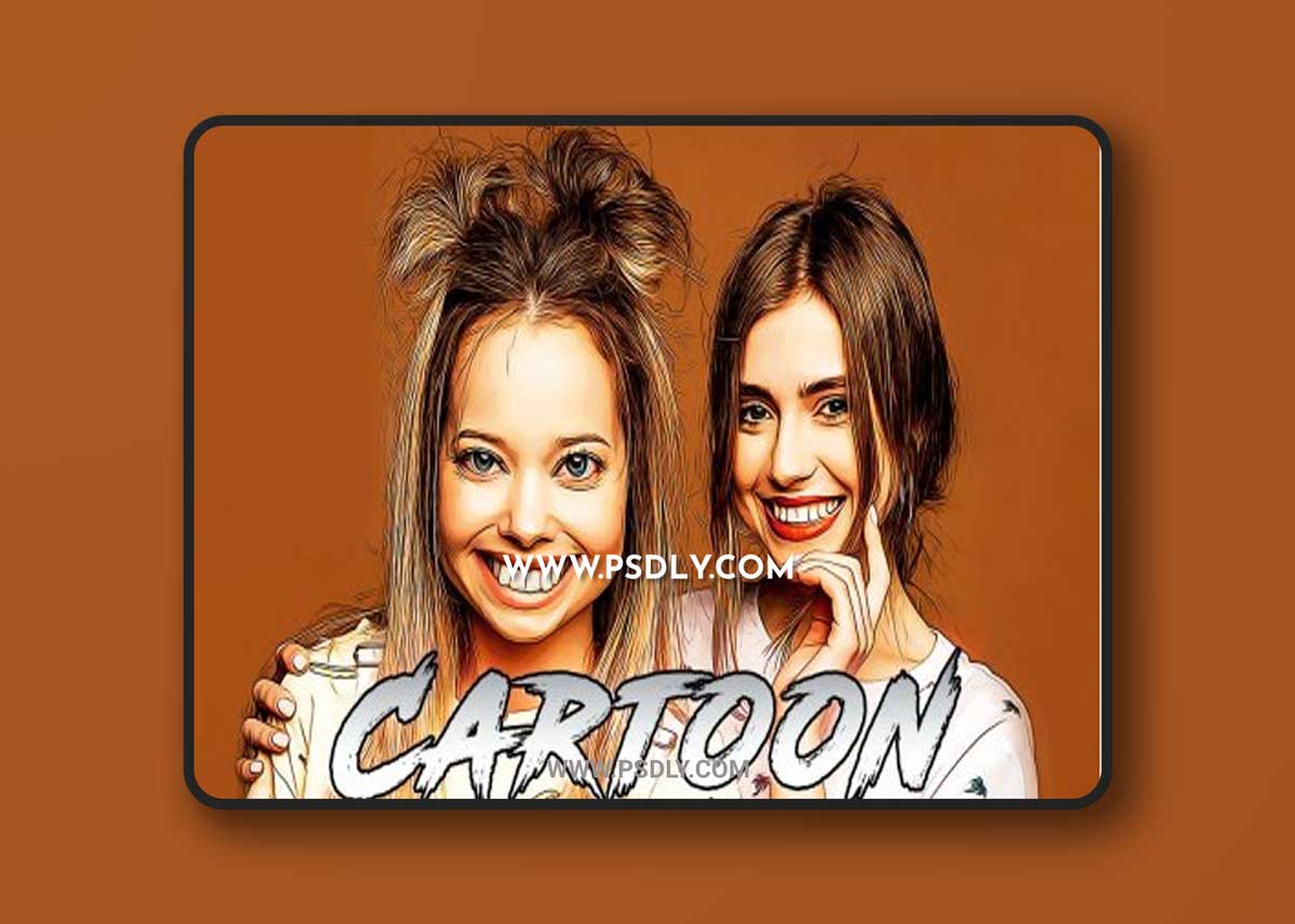 Cartoon Painting Effect Photo Template