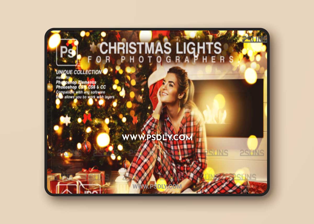 Christmas Lights Bokeh Overlay Photoshop