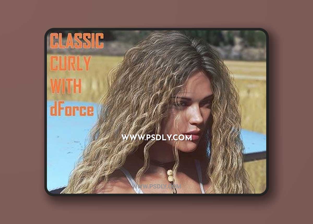 Classic Long Curly Hair with dForce for Genesis 8 Female(s)