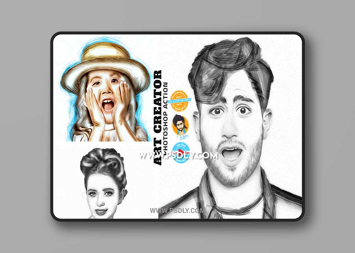 CreativeMarket - Art Creator Photoshop Action 6602935