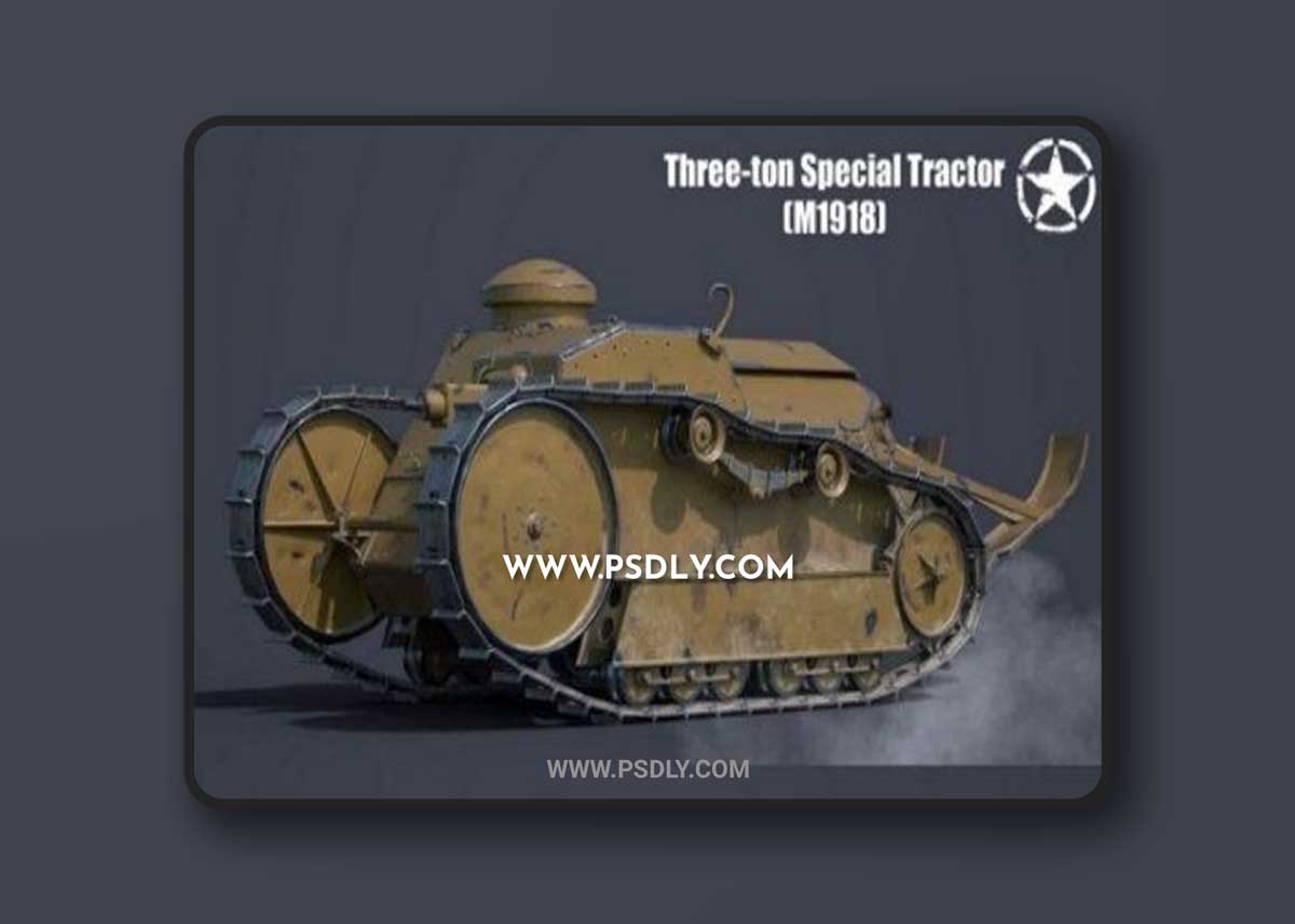 Ford 3-Ton tank M1918 3D Models