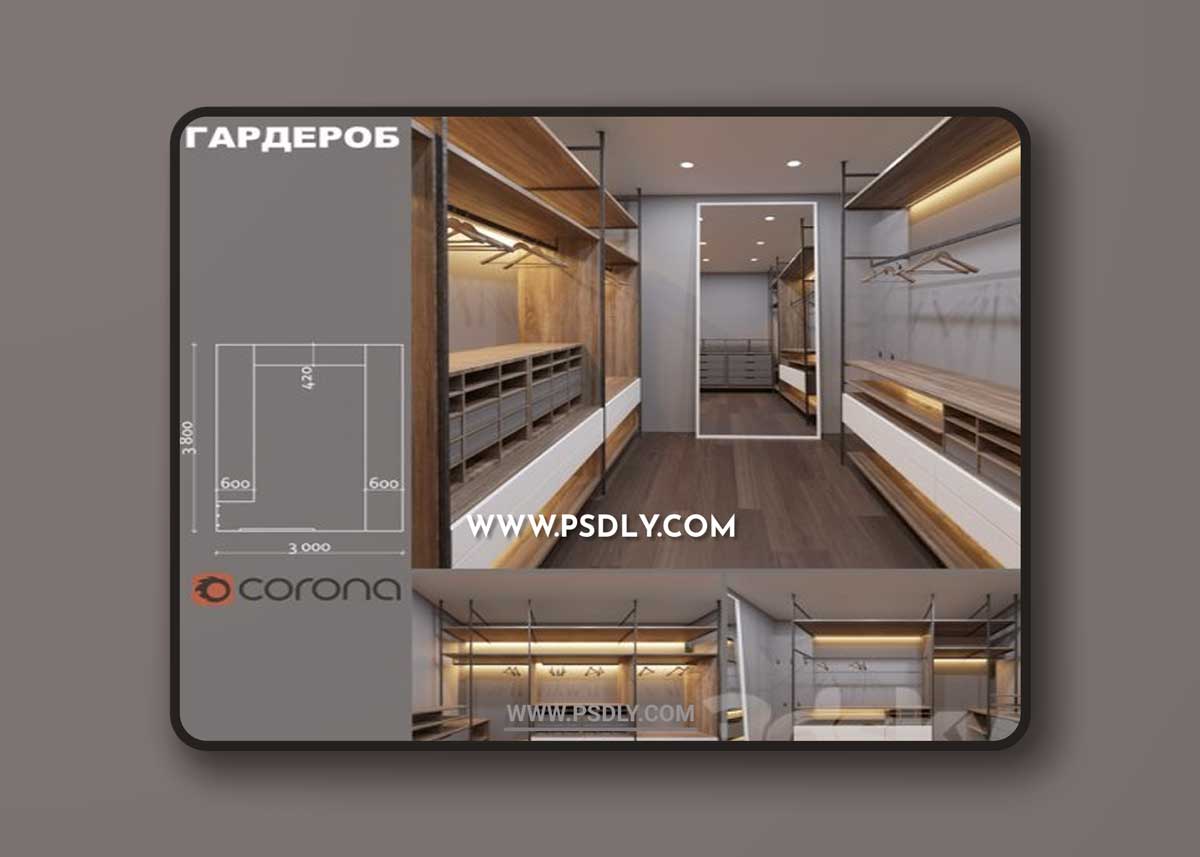 Furniture wardrobe with mirror