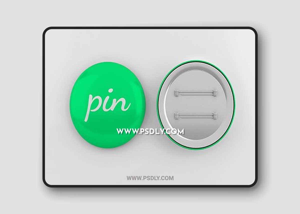 Glossy round pin or badge mockup