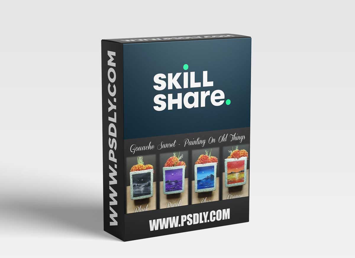 Gouache Sunset - Easy Painting On Old Objects