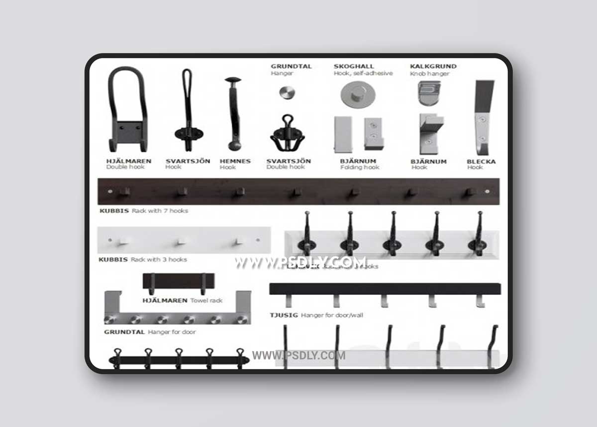 IKEA hooks and hangers 3D Models