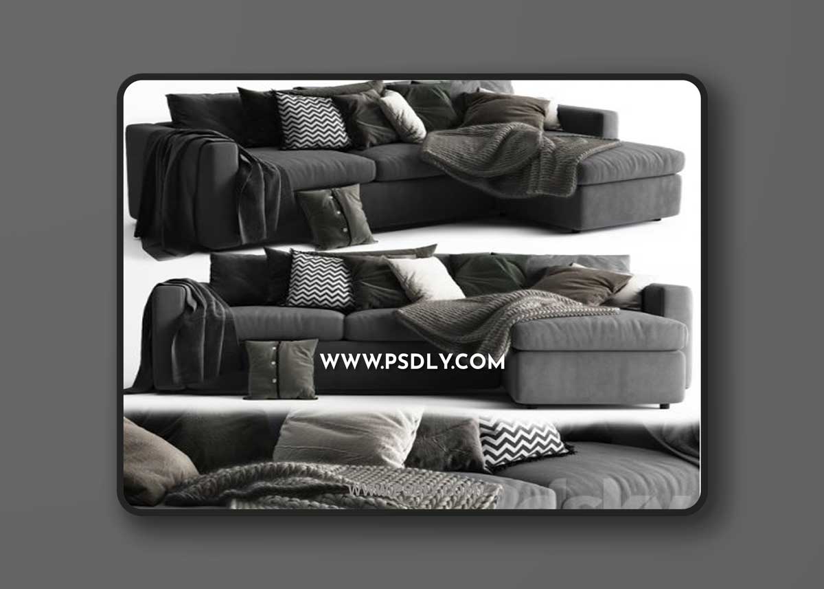 Ikea Vimle Sofa 3 Seats Chaise Longue 3D Models