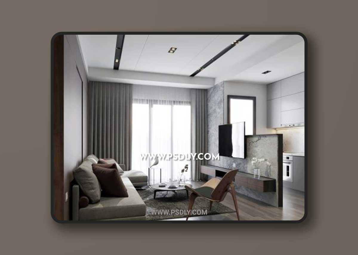 Interior Living - Kitchenroom Scene Sketchup by Kien Nguyen