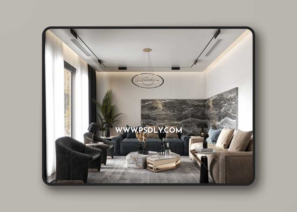 Interior Livingroom Scene Sketchup by Chau Hung