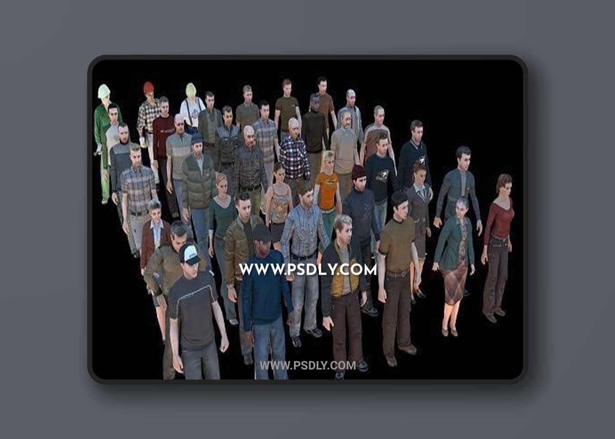 Lo-Poly People 3d Models Collection