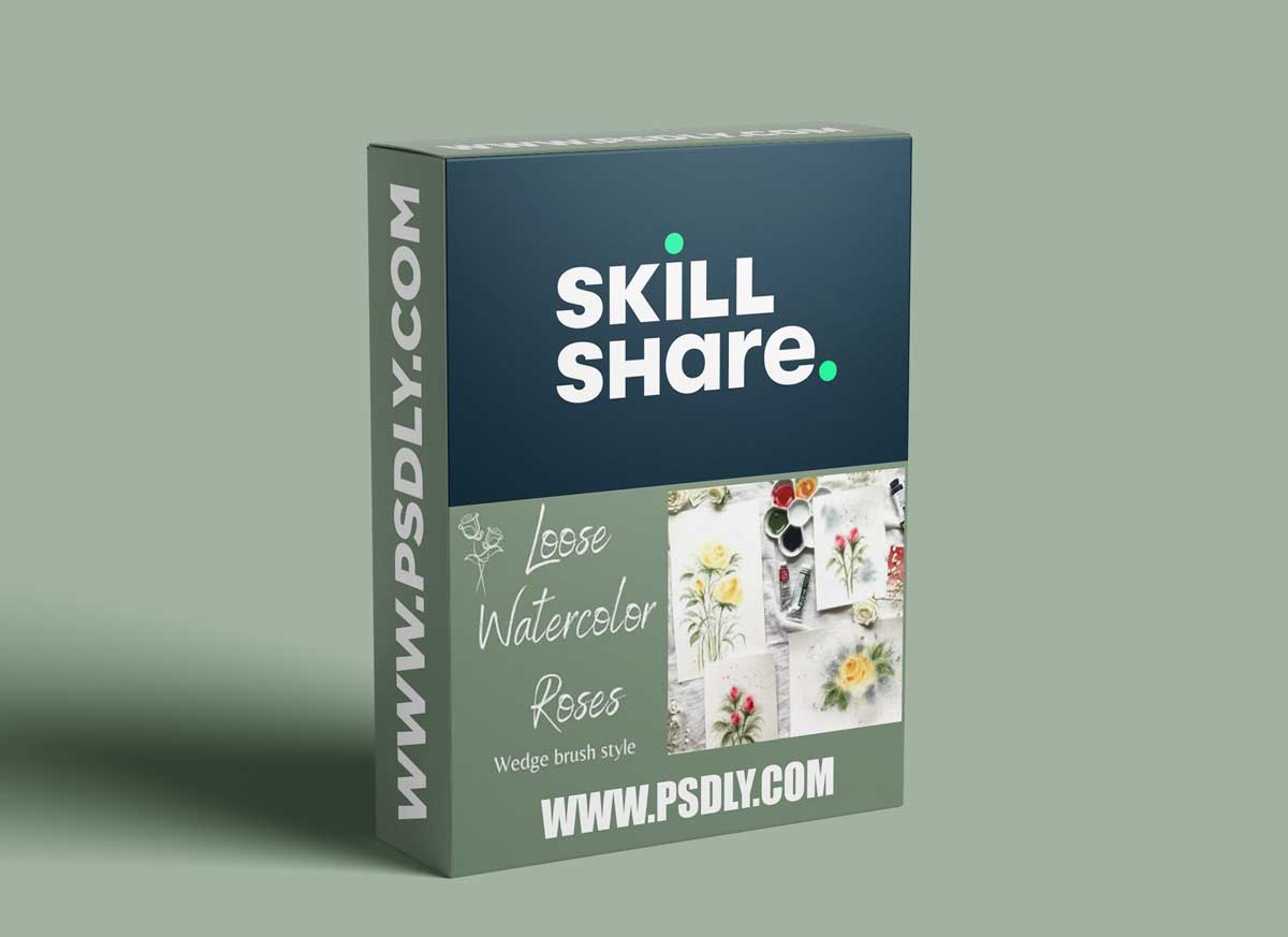 Loose Watercolor Roses: Wedge brush style